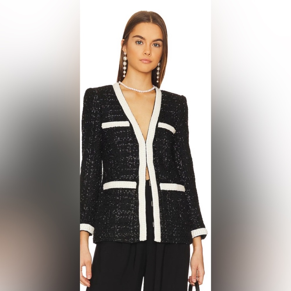 Beautiful Veronica Beard Jacket Pearls & Boucle size 4
